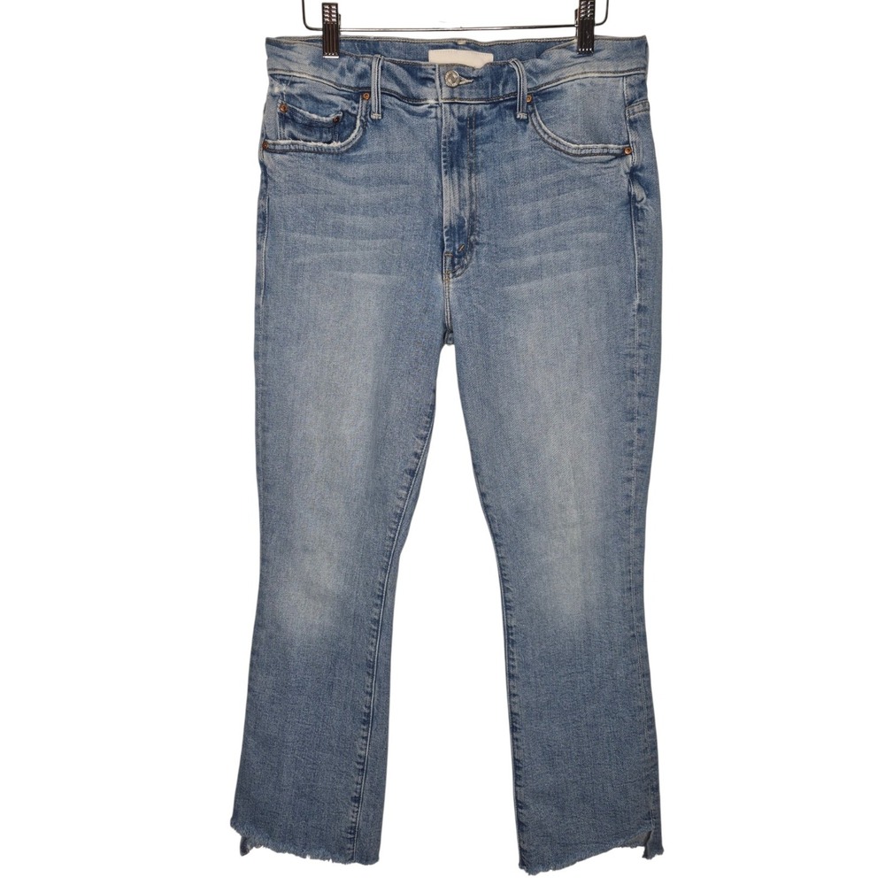 MOTHER Superior The Insider Crop Step Fray Jeans Womens 30 Blue Denim 15x26